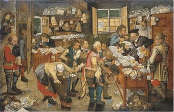 Le Paiement De La Dime Oil Painting by Pieter Brueghel the Younger