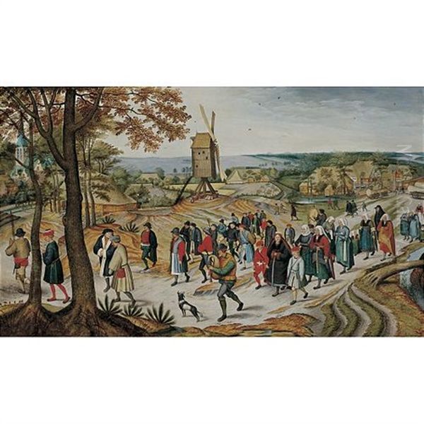 Peasant Wedding Procession Oil Painting by Pieter Brueghel the Younger