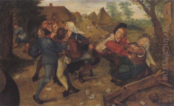 Raufende Bauern Nach Dem Kartenspiel Oil Painting by Pieter Brueghel the Younger