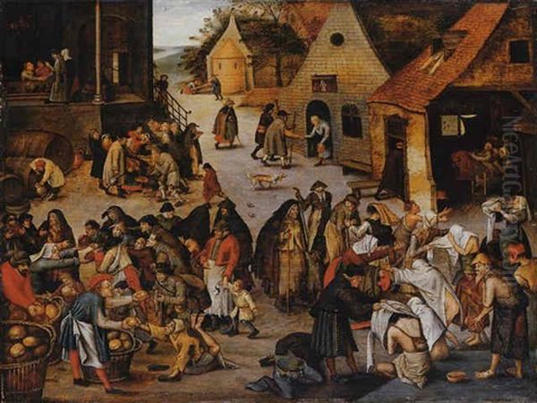 The Seven Acts Of Mercy Oil Painting by Pieter Brueghel the Younger