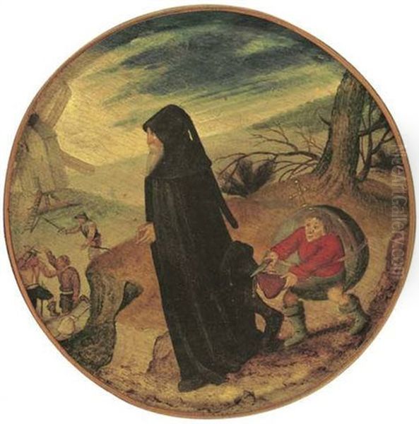 The Misanthrope Oil Painting by Pieter Brueghel the Younger