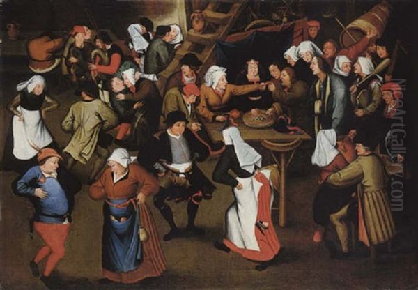 A Wedding Feast In An Interior Oil Painting by Pieter Brueghel the Younger