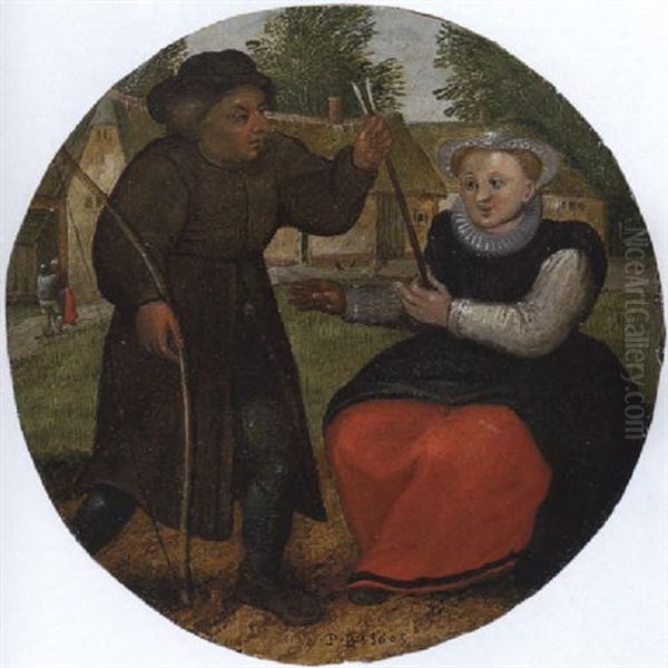 Das Paar Mit Pfeil Und Bogen Oil Painting by Pieter Brueghel the Younger