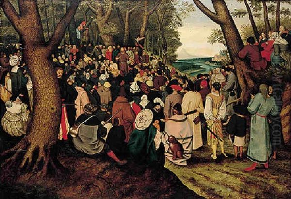 A Landscape With Saint John The Baptist Preaching Oil Painting by Pieter Brueghel the Younger