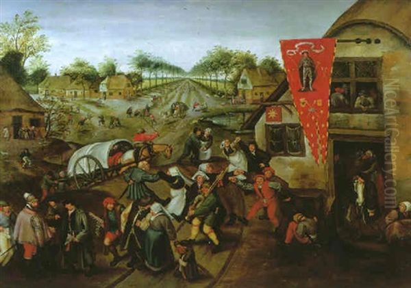 The Return From The Kermesse Oil Painting by Pieter Brueghel the Younger