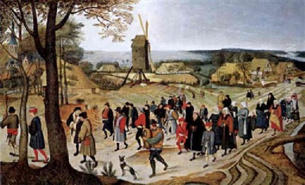 Ein Hochzeitszug Oil Painting by Pieter Brueghel the Younger