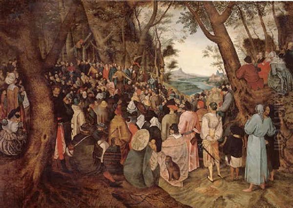 Saint John The Baptist Preaching Oil Painting by Pieter Brueghel the Younger