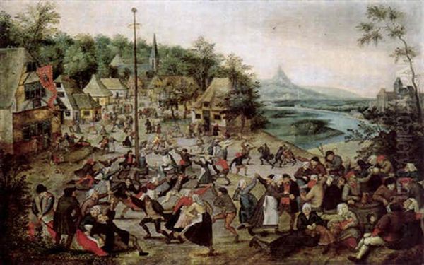 Der Tanz Um Den Maibaum Oil Painting by Pieter Brueghel the Younger