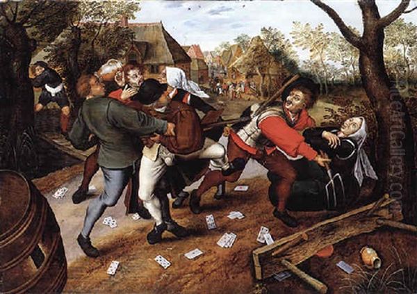 Peasants Brawling Oil Painting by Pieter Brueghel the Younger