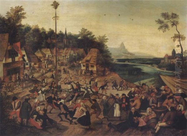 Village Kermesse With The Dance Around The Maypole by Pieter Brueghel the Younger