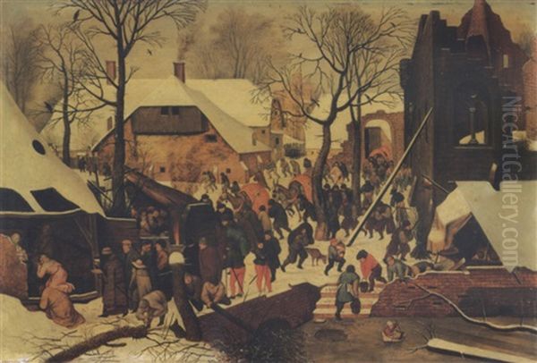 The Adoration Of The Magi In The Snow Oil Painting by Pieter Brueghel the Younger