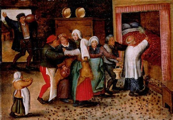 The Blessing Of The Marriage Bed Oil Painting by Pieter Brueghel the Younger