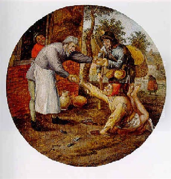 La Distribution Du Pain Oil Painting by Pieter Brueghel the Younger