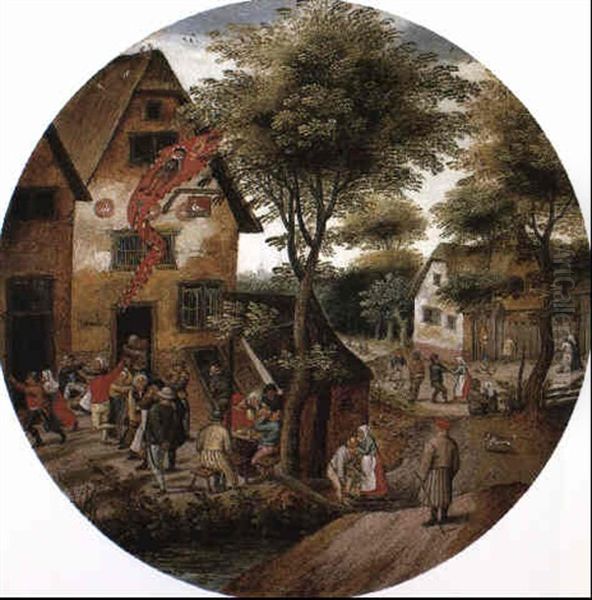 Peasants Merry-making Oil Painting by Pieter Brueghel the Younger