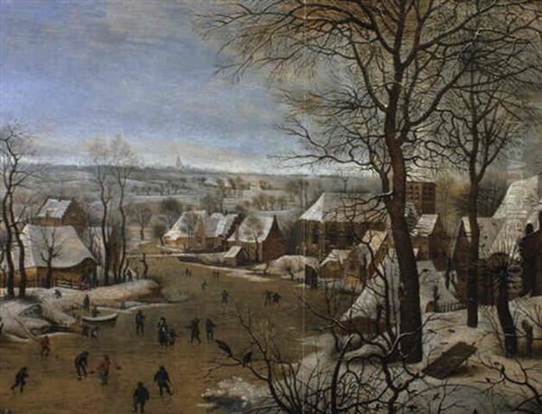 La Trappe Aux Oiseaux Oil Painting by Pieter Brueghel the Younger