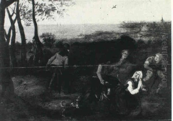 Peasant Couple Being Attacked By Bandits Oil Painting by Pieter Brueghel the Younger