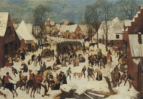 A Winter Landscape With The Massacre Of The Innocents Oil Painting by Pieter Brueghel the Younger