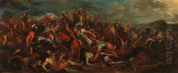 The Battle Of Joshua Oil Painting by Abraham Brueghel