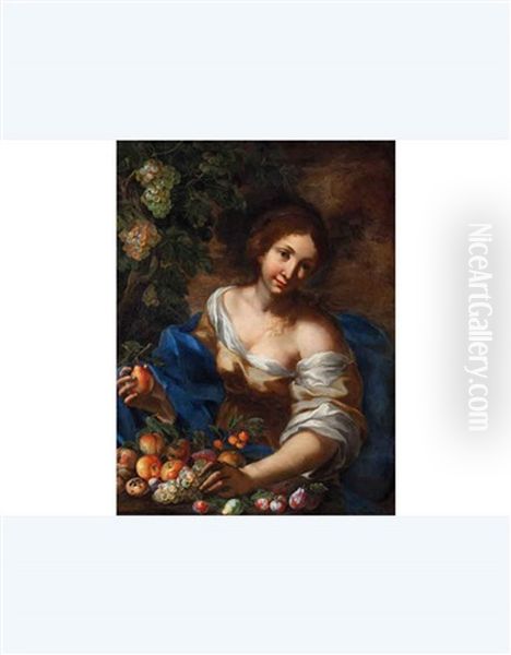 Ritratto Di Giovane Donna Con Natura Oil Painting by Abraham Brueghel