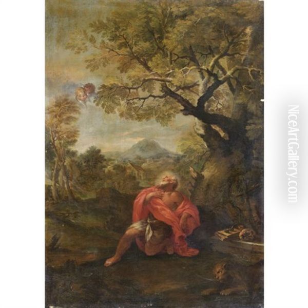 San Gerolamo Oil Painting by Abraham Brueghel