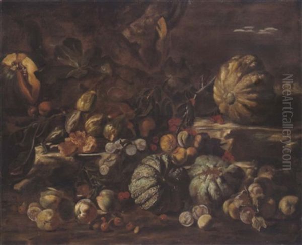 Stillleben Mit Fruchten (natura Morta Con Frutta) Oil Painting by Abraham Brueghel