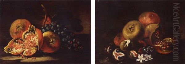 A Still Life Of Figs And Pomegranates Oil Painting by Abraham Brueghel