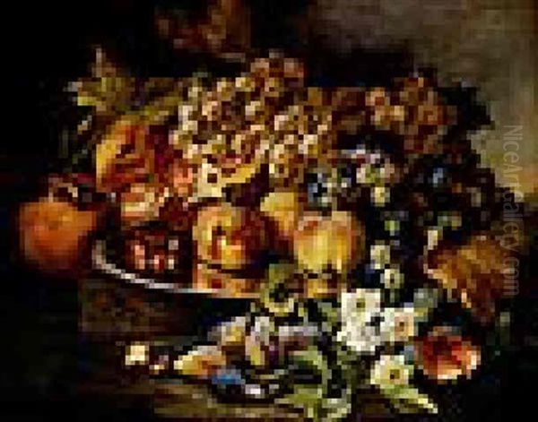 Natura Morta Con Frutti E Fiori Oil Painting by Abraham Brueghel