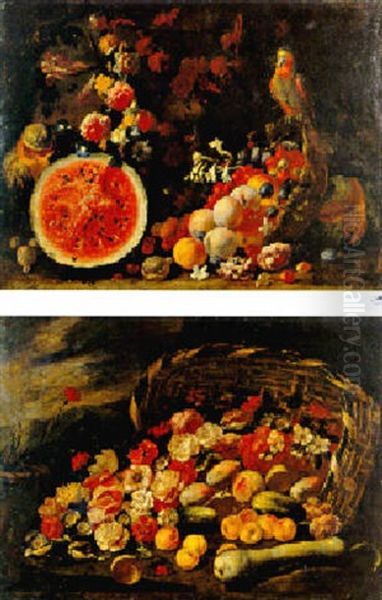 Una Zucca, Un'anguria E Altri Frutti Oil Painting by Abraham Brueghel