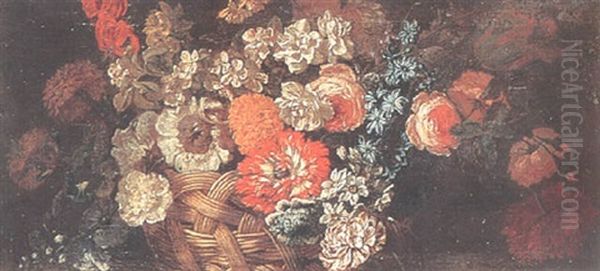 Stilleben Med Blommor I Korg Oil Painting by Abraham Brueghel