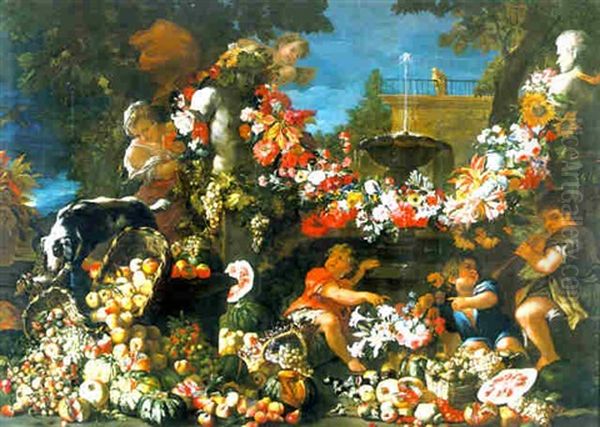 Summer Oil Painting by Abraham Brueghel