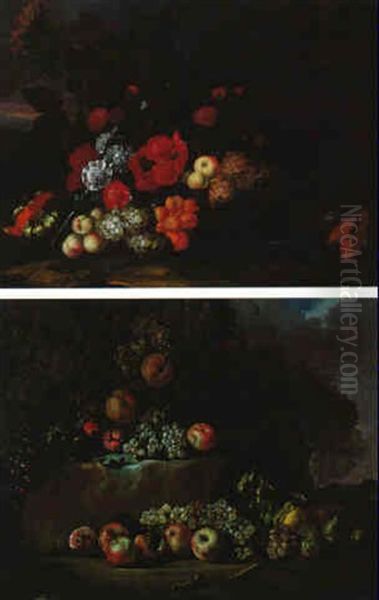 Nature Morte Aux Fruits Et Au Lezard Oil Painting by Abraham Brueghel