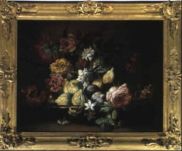 Stilleben Von Blumen Un Feigen Oil Painting by Abraham Brueghel