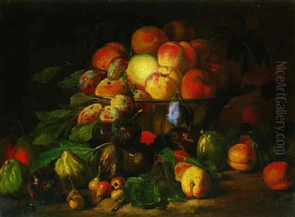 Stilleben Mit Einer Glasernen Schale Und Fruchten Oil Painting by Abraham Brueghel