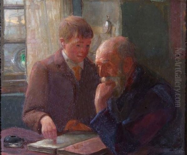 A Thoughtful Moment Oil Painting by John William Allison