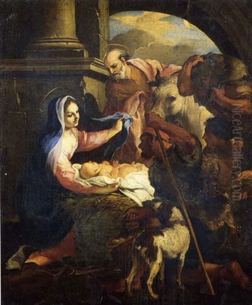 The Adoration Of The Shepherds Oil Painting by Abraham Brueghel