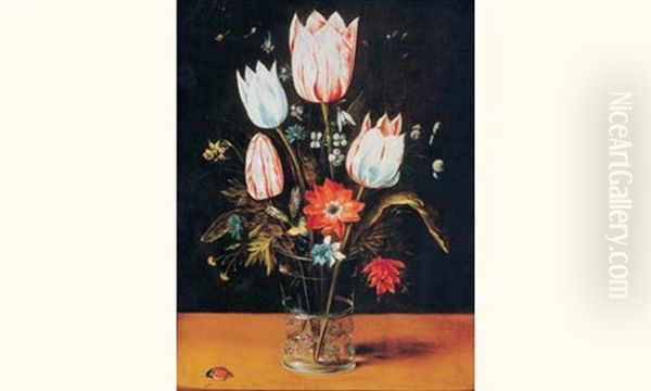 Fleurs Dans Un Vase De Cristal Oil Painting by Ambrosius Brueghel