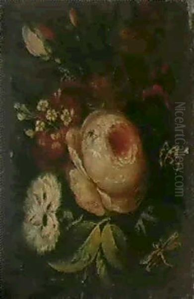 Bouquet De Fleurs Avec Libellule Oil Painting by Jan Baptiste Brueghel