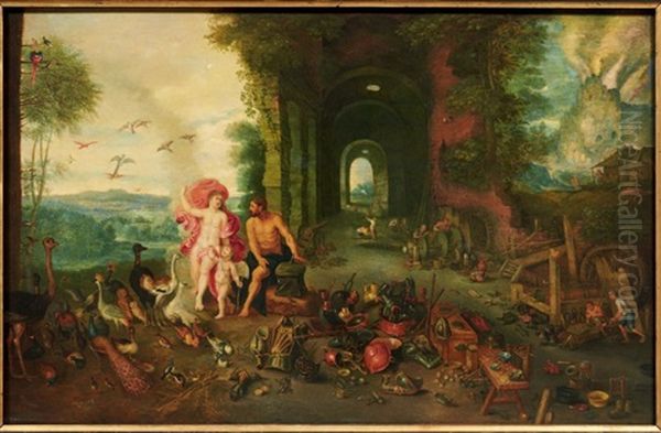 Venus Dans La Forge De Vulcain Oil Painting by Jan Peeter Brueghel