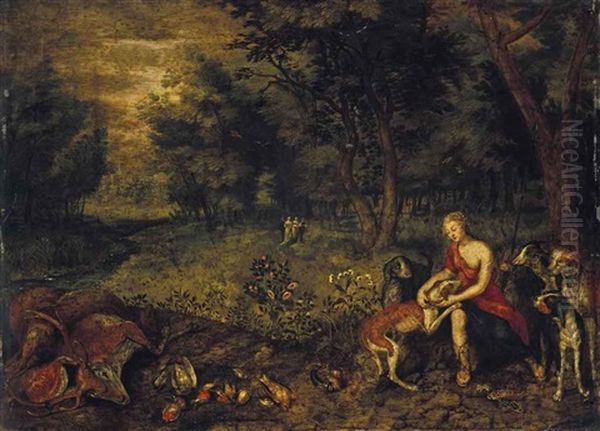 Diana Resting After The Hunt Oil Painting by Jan Peeter Brueghel