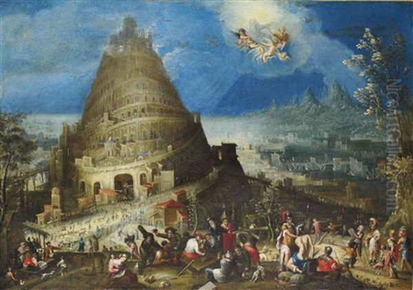 La Tour De Babel Oil Painting by Jan Peeter Brueghel