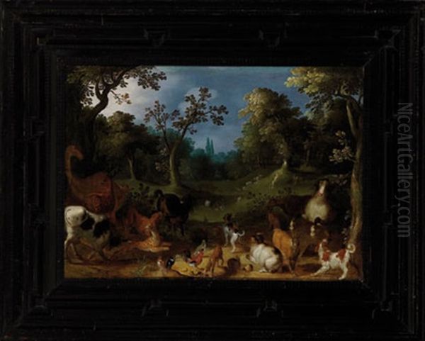 Paisaje Con Animales Y San Jeronimo Oil Painting by Jan Peeter Brueghel