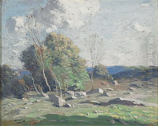 Untitled (stony Hillside) Oil Painting by George Matthew Bruestle