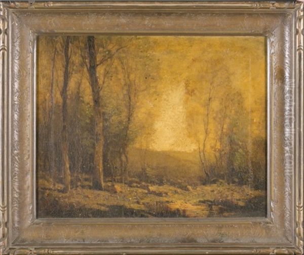 Creek Scene Oil Painting by George Matthew Bruestle