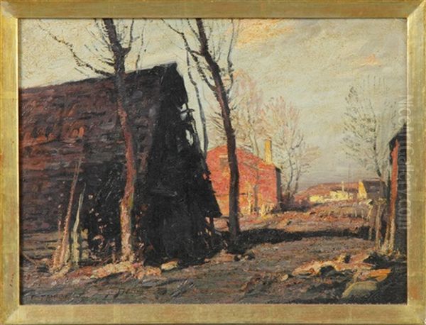 Barns Oil Painting by George Matthew Bruestle