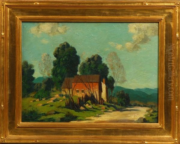 Landscape With Barn Oil Painting by George Matthew Bruestle