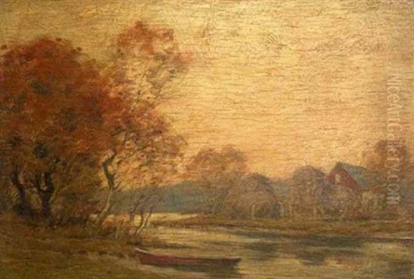 Autumn Landscape Oil Painting by George Matthew Bruestle