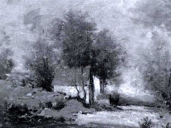 A Byway Oil Painting by George Matthew Bruestle