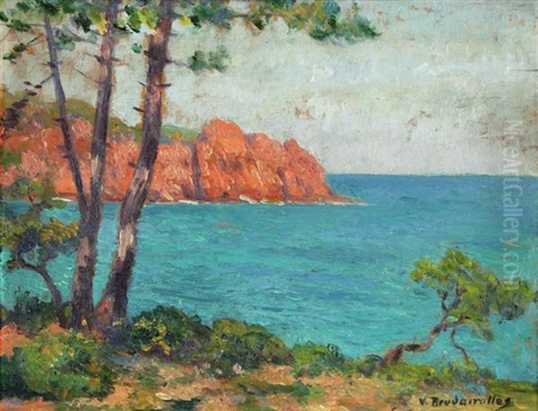 Vue De La Mediterrannee Oil Painting by Victor Brugairolles