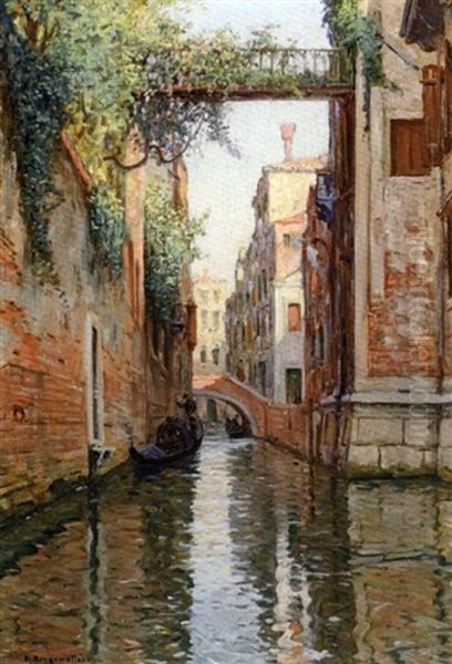 Canal A Venise Oil Painting by Victor Brugairolles