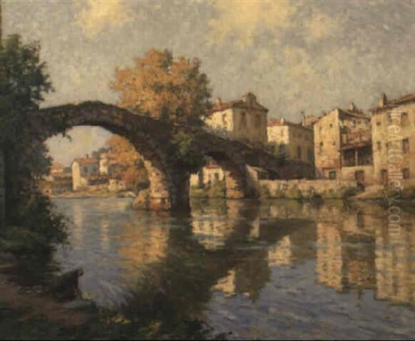 Lavandiere Au Bord D'une Riviere Oil Painting by Victor Brugairolles